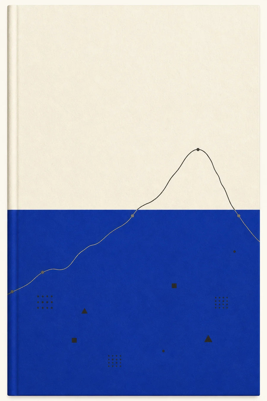 Market Literacy e-book cover: ivory field, ultramarine signal line, and risk-map details