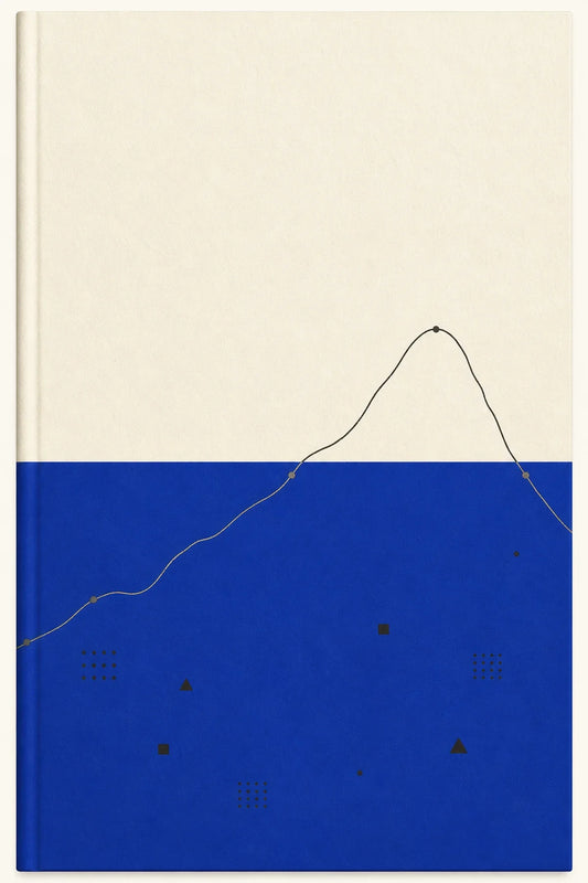 Market Literacy e-book cover: ivory field, ultramarine signal line, and risk-map details
